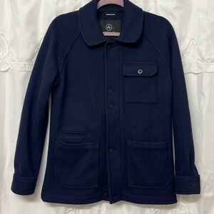 Aether Wool Blend Jacket Shirt Men’s Small Navy Button-Front Utility Jacket